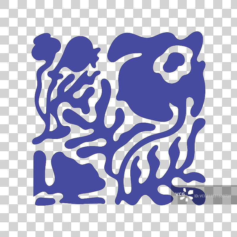 扭曲形状的风格化花卉图案卡片图片素材