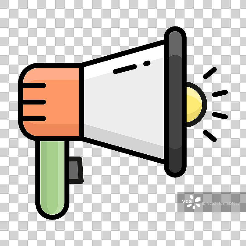 白色背景上的扩音器图标图片素材