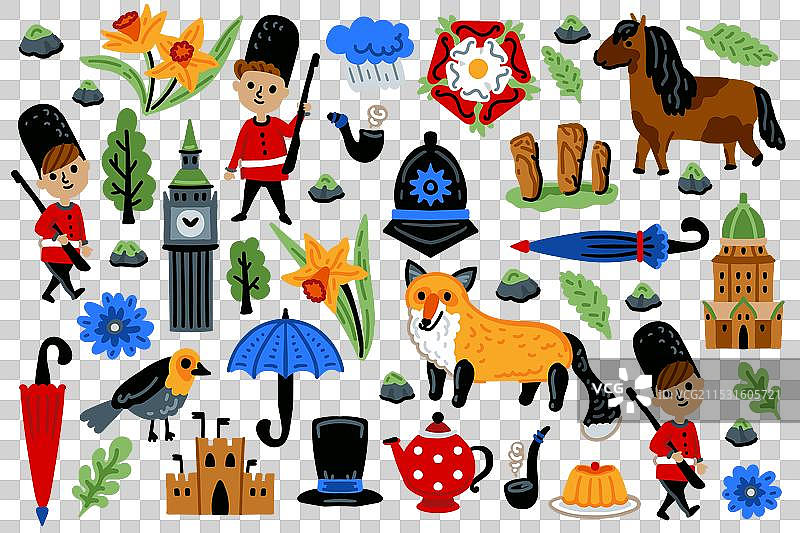 伦敦联合王国卡通图标设计图片素材