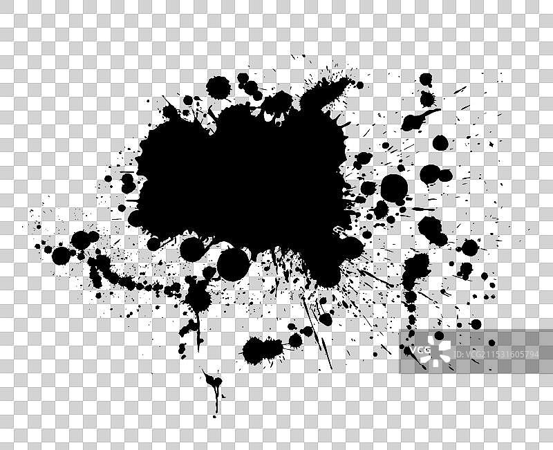 黑色喷溅油漆纹理墨水污点图片素材