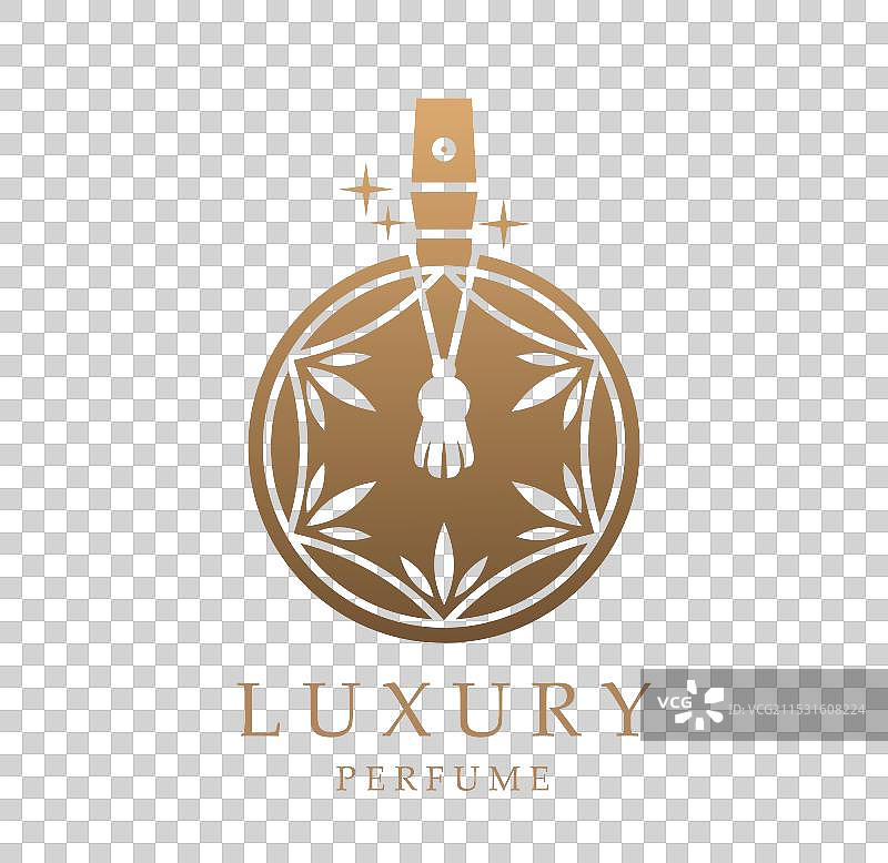 奢华金色香水瓶香氛图标图片素材