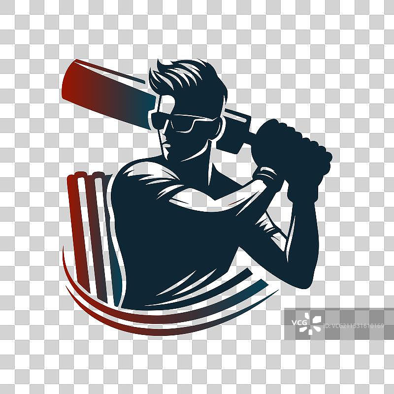 男子打出时尚的板球击球动作图片素材