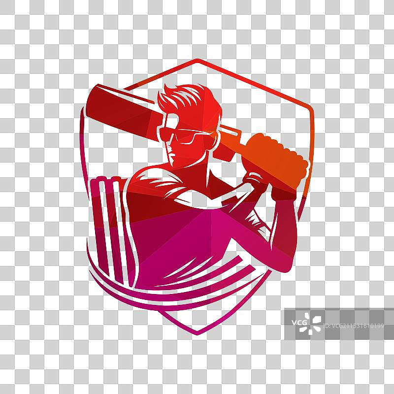 男子打出时尚的板球击球动作图片素材