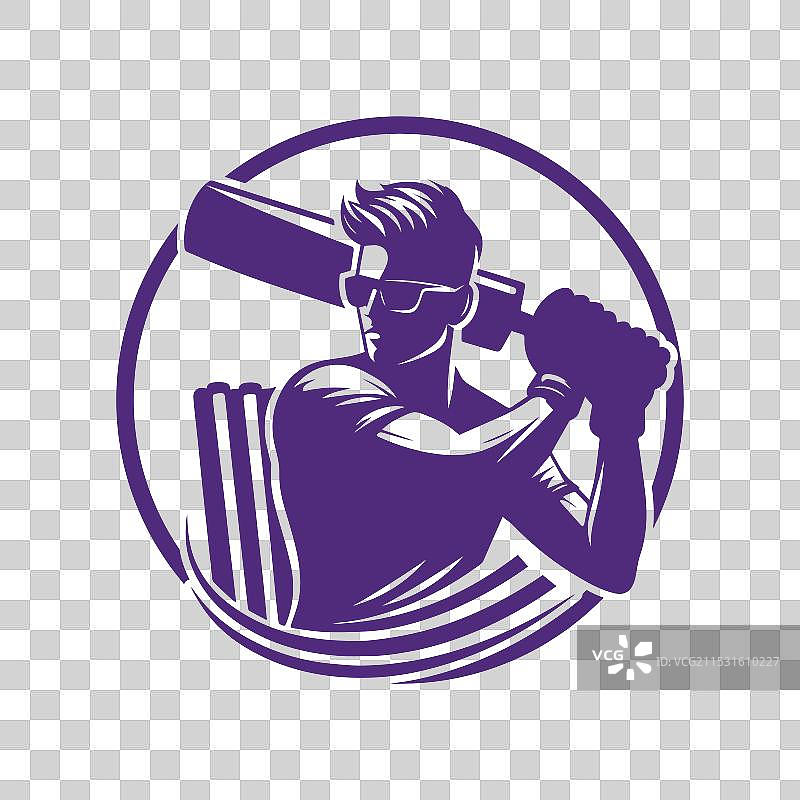 男子打出时尚的板球击球动作图片素材