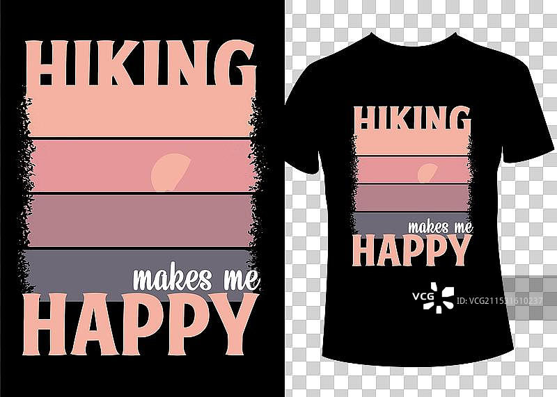 独特的复古登山T恤设计图片素材