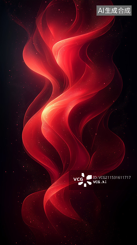 【AI数字艺术】红色柔和波浪曲线背景图片素材