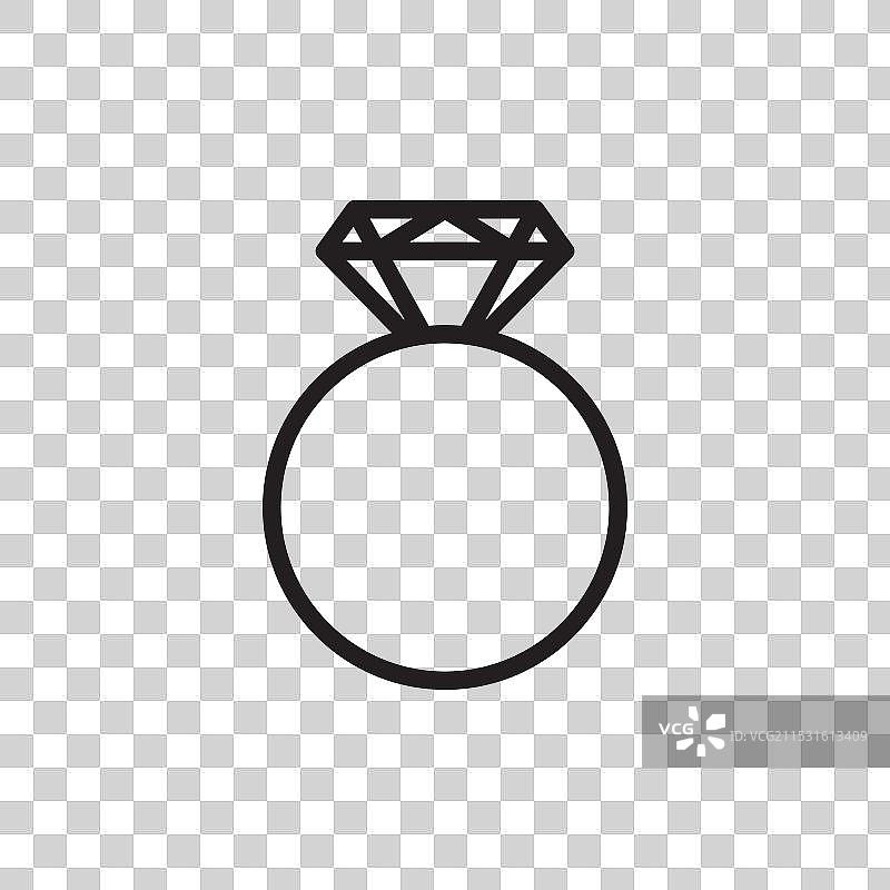 婚礼订婚珠宝钻戒图标集图片素材