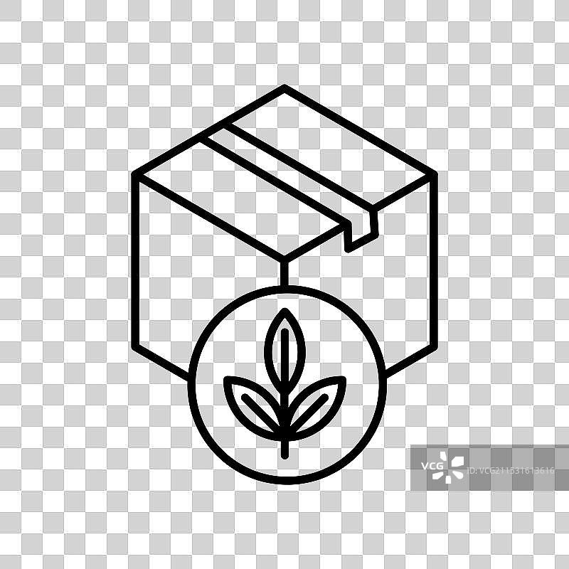 生态包装图标集 可生物降解纸板图片素材