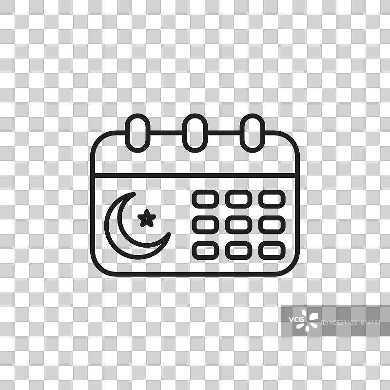 伊斯兰日历图标集，穆斯林开斋节或斋月图片素材