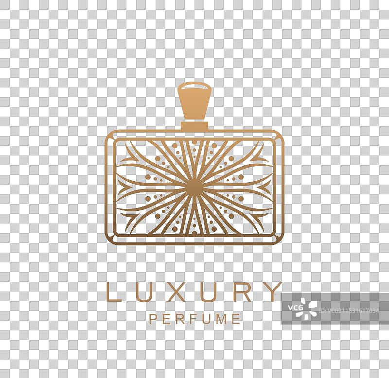 奢华香水香氛图标优雅金色瓶子图片素材