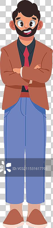 自信的企业家角色站立着图片素材