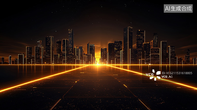 【AI数字艺术】未来城市景观图片素材