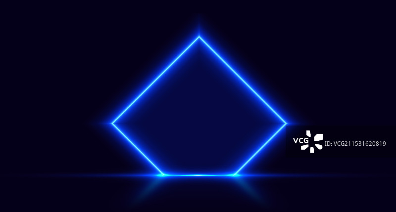 霓虹蓝色发光门未来感菱形传送门图片素材