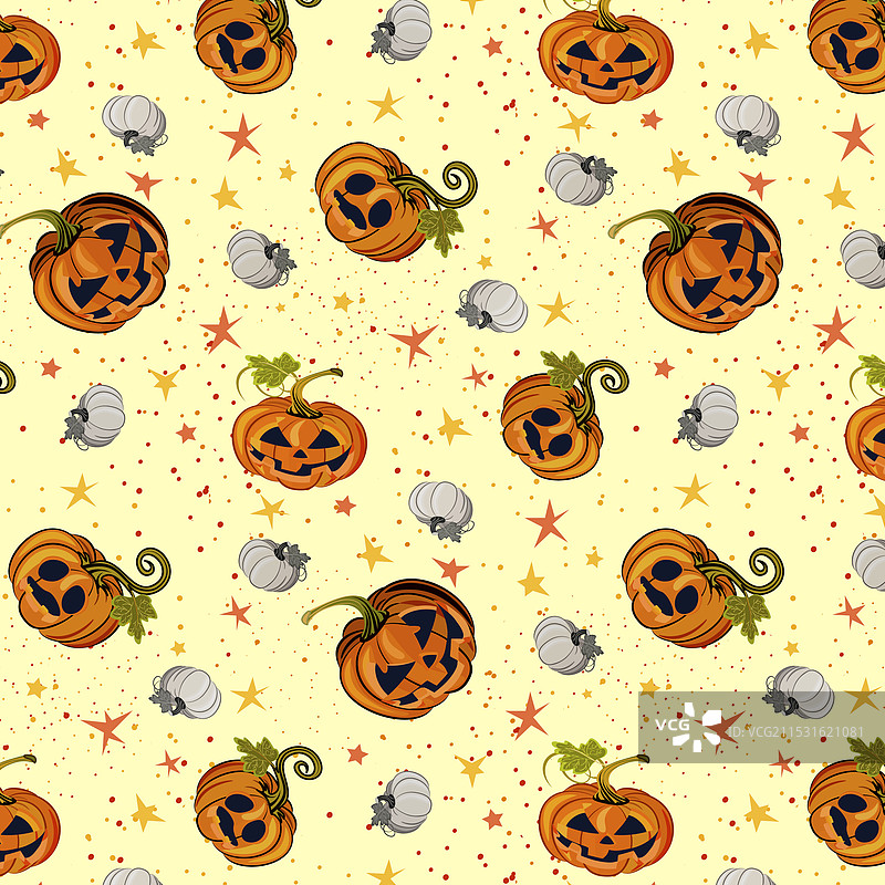 带有万圣节南瓜的彩色背景图片素材