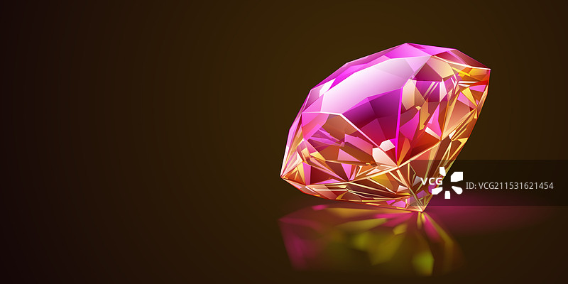 黑色背景上的粉色钻石图片素材