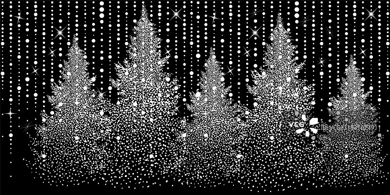 雪景图，树木，圣诞树，雪针图片素材