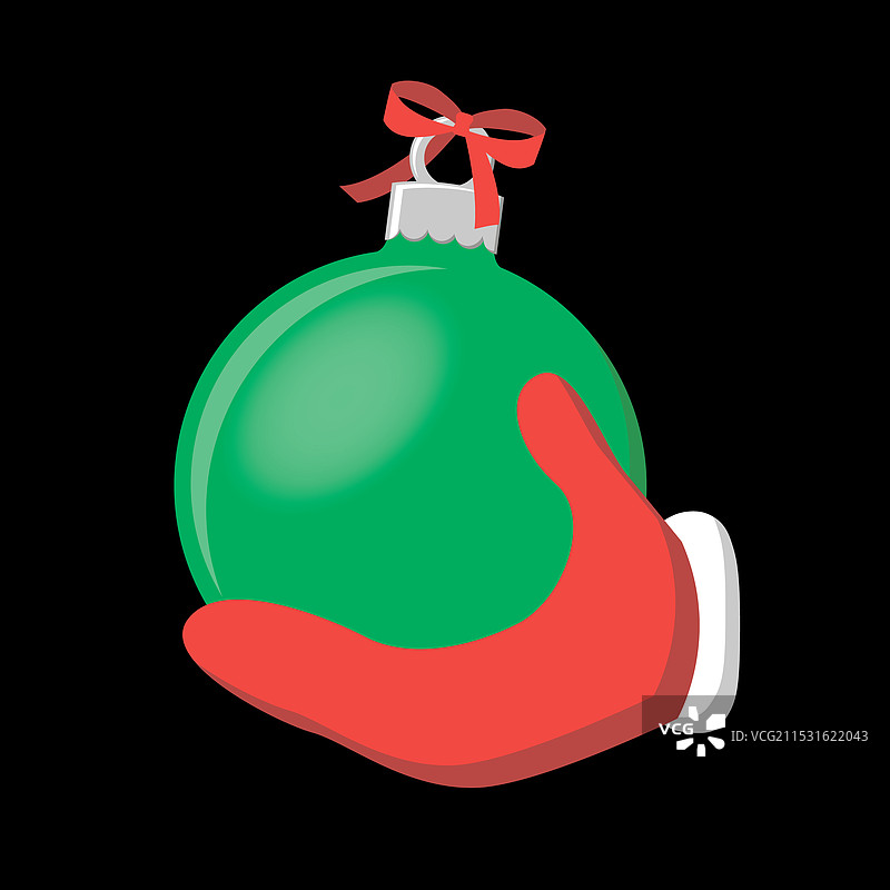 圣诞球在圣诞老人手中图片素材