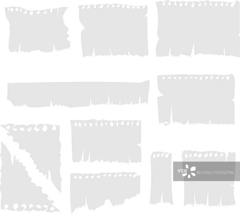 一组撕裂的纸张图片素材