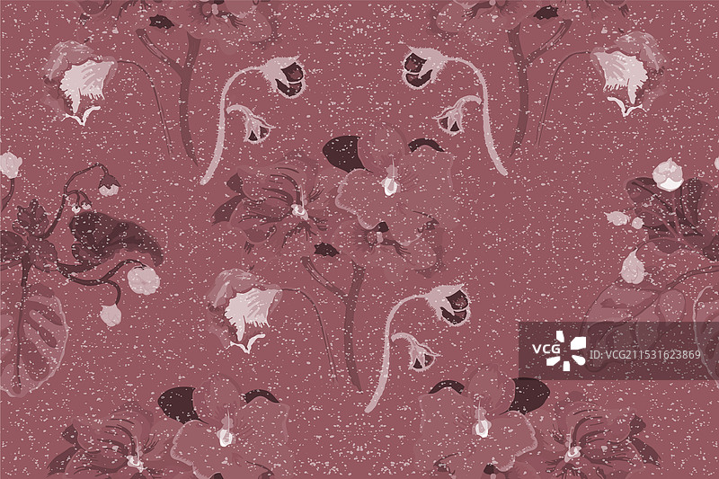 盛开的室内植物无缝图案图片素材