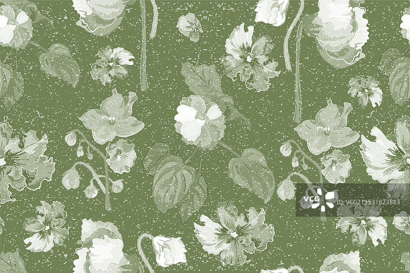 盛开的室内植物无缝图案图片素材