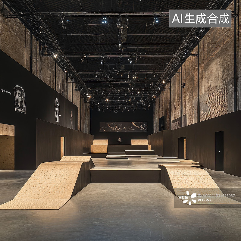 【AI数字艺术】微型滑板场地图片素材