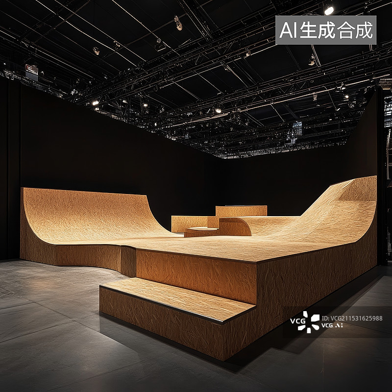 【AI数字艺术】微型滑板场地图片素材