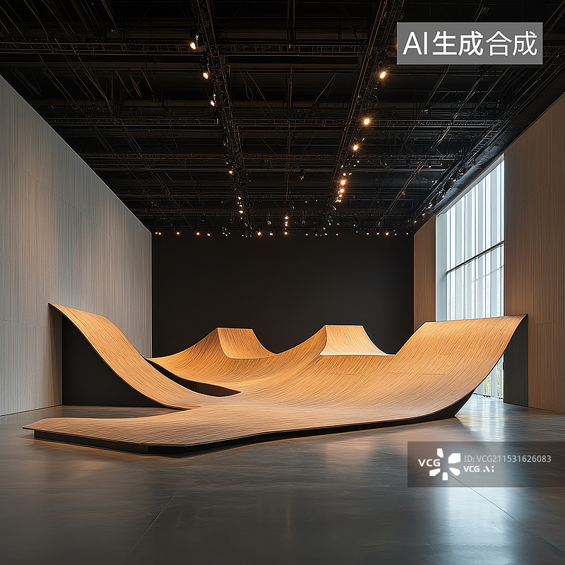 【AI数字艺术】微型滑板场地图片素材