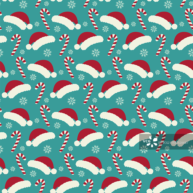 条纹糖果手杖圣诞帽和不同尺寸图片素材