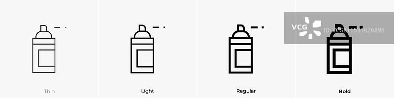 喷漆图标，细体、常规体和粗体图片素材