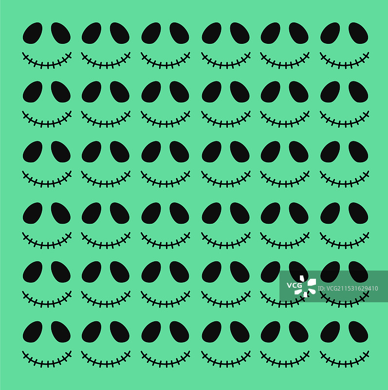 万圣节设计图案纹理中的恐怖面孔图片素材