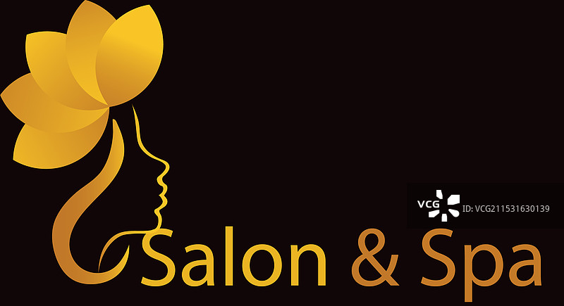奢华美容院标志 金色美容院标志图片素材