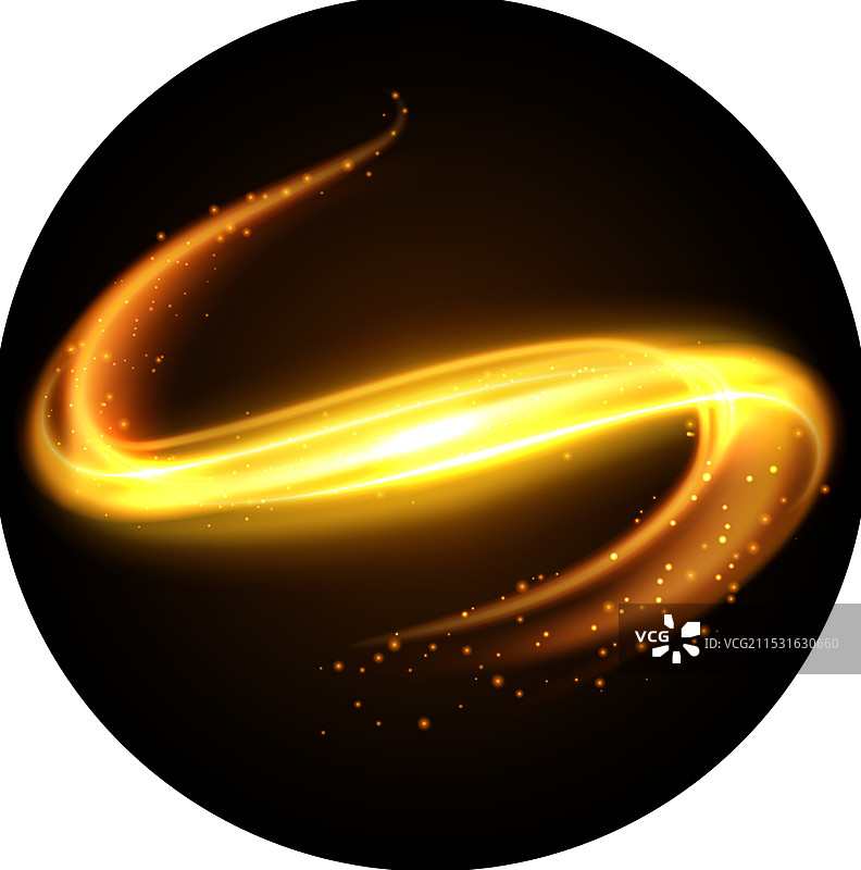 魔幻金色粒子流动效果闪耀光芒图片素材