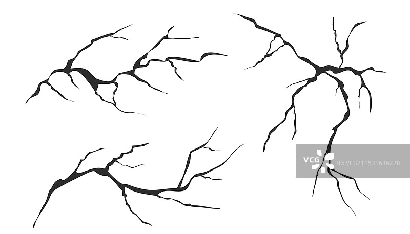 破裂的玻璃墙，地面上的蛋形裂缝图片素材