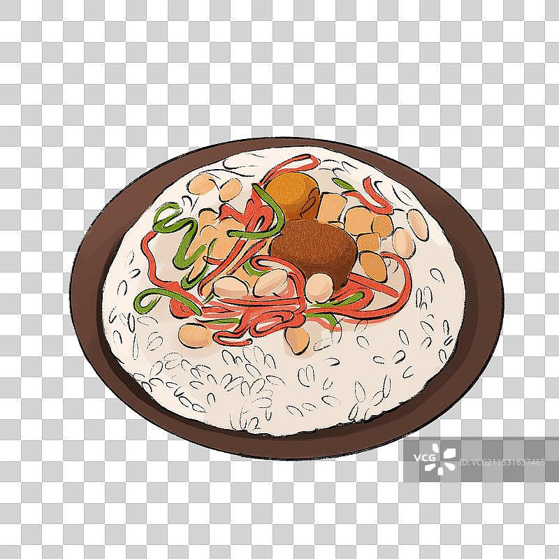 八宝饭-上海特色传统美食土特产小吃插画元素图片素材