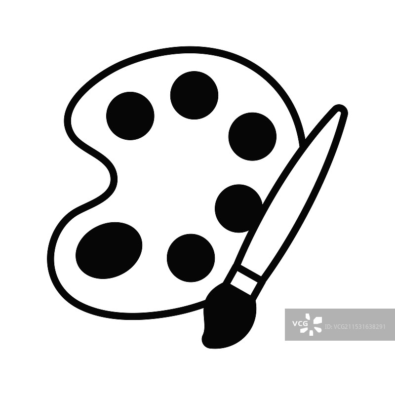 画笔与调色板的颜色图标图片素材