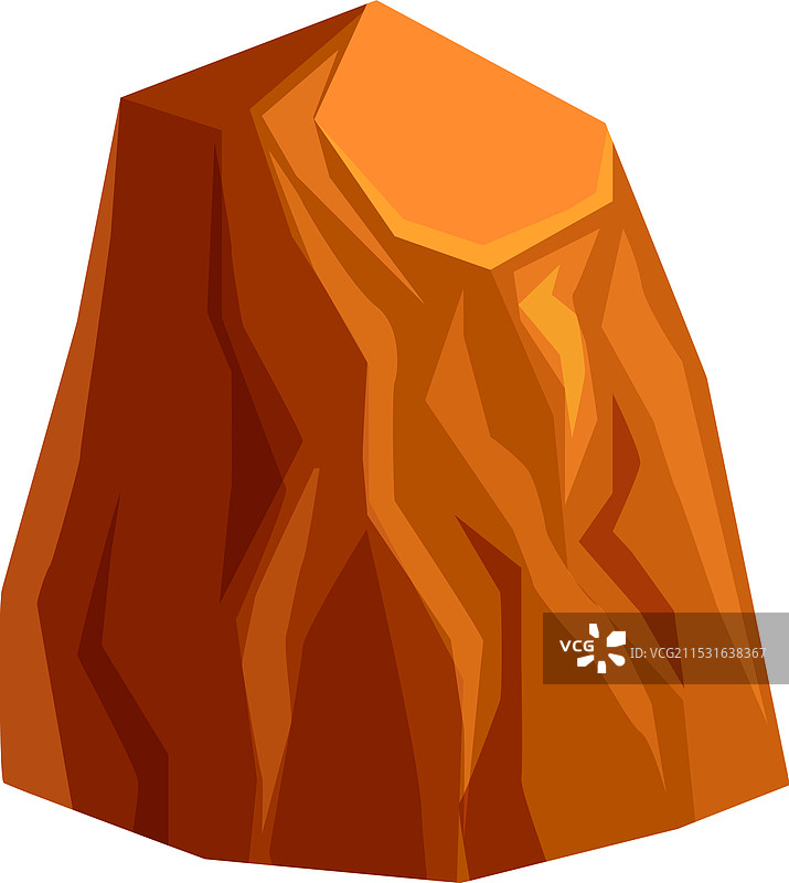 巨大的棕色岩石形成，顶部平坦。图片素材