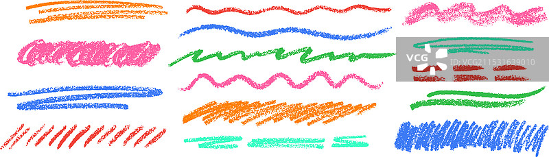 蜡笔线条笔触套装粉笔涂鸦图片素材