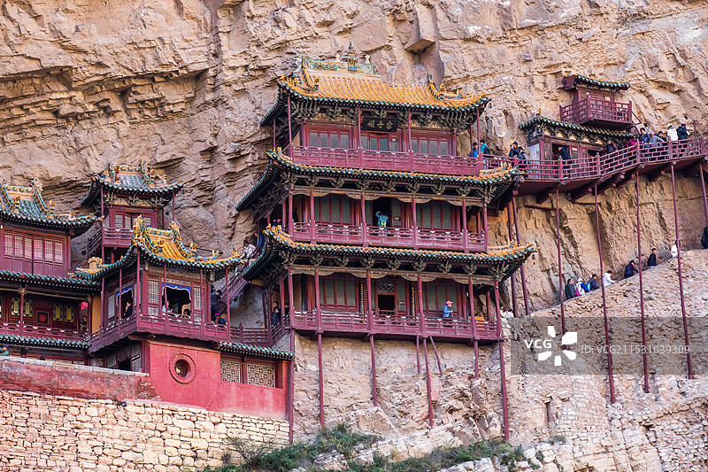 山西省大同市浑源县恒山悬空寺图片素材