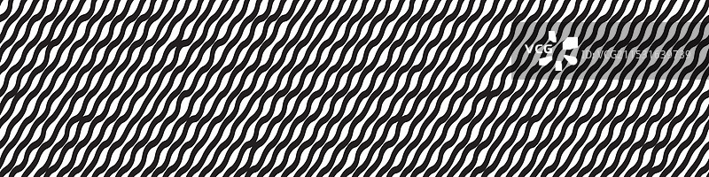 白色背景上的粗斜波浪黑线图片素材