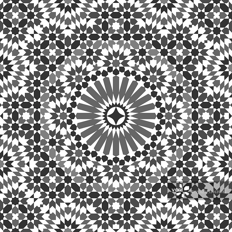 摩洛哥的泽利格图案与几何形状图片素材