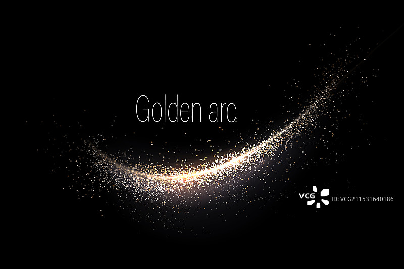 孤立的金色闪光弧形设计元素图片素材