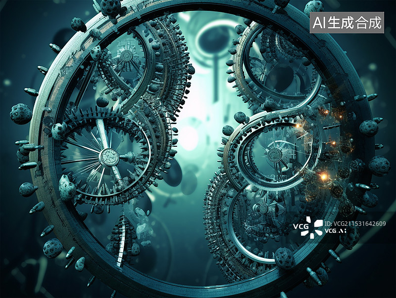 【AI数字艺术】合成生物学插画图片素材