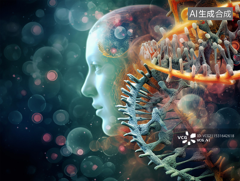 【AI数字艺术】合成生物学插画图片素材