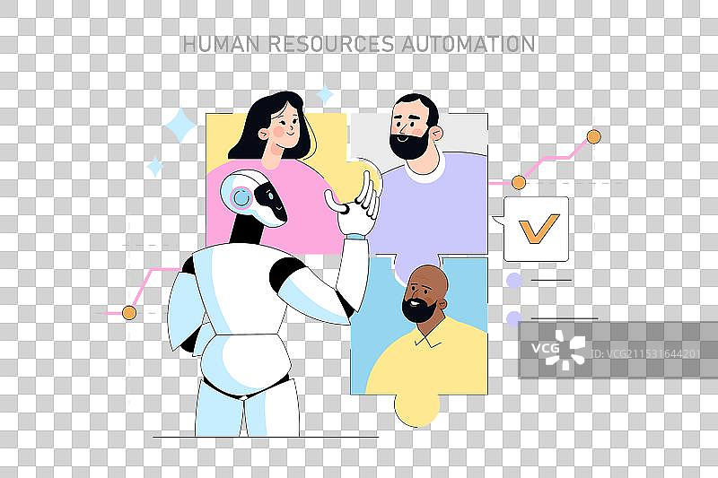 商业中的人工智能扁平图标图片素材