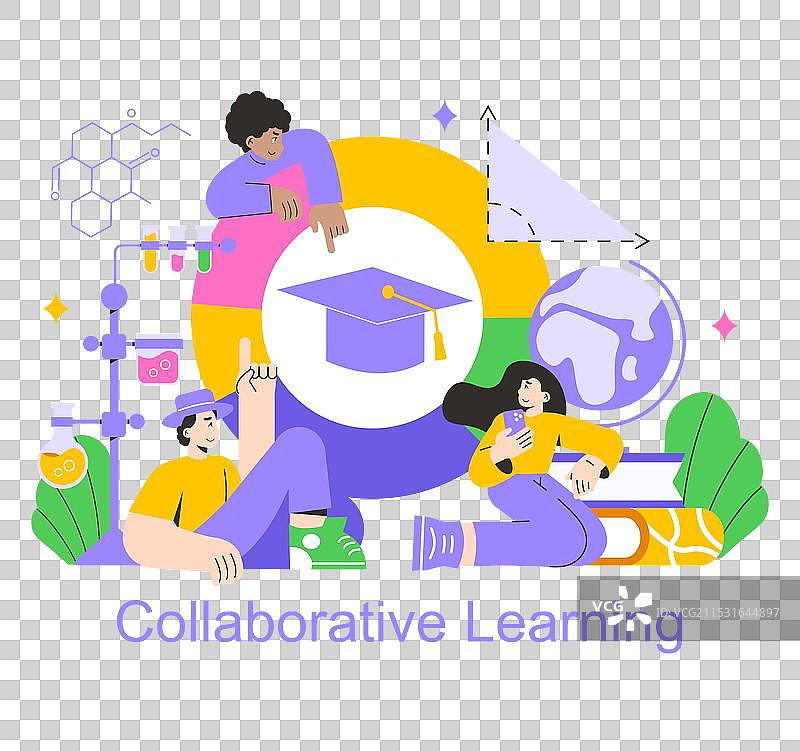 协作学习平面图图片素材
