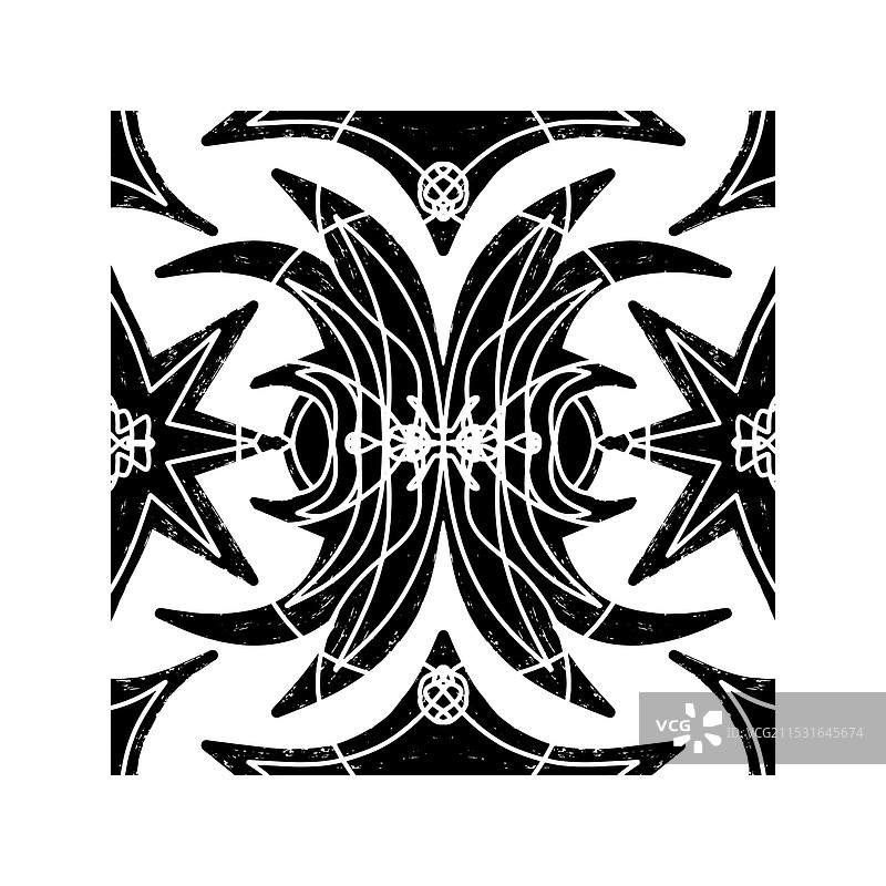 复杂的黑色对称图案图片素材