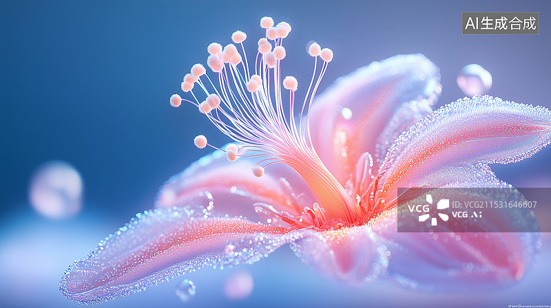 【AI数字艺术】一朵木棉花绽放特写图片素材