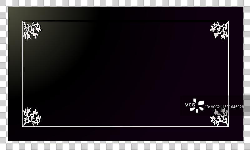 黑色背景配白色边框，完美适合图片素材