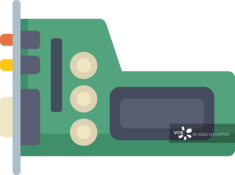 绿色声卡组件用于计算机图片素材