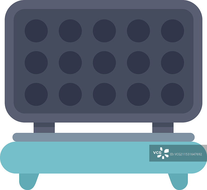 电动华夫饼机正在制作美味的圆形华夫饼图片素材